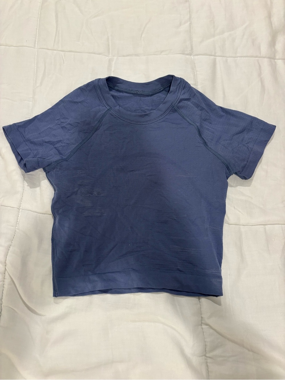 lululemon athletica Short-Sleeve Crop Top in Slate Blue